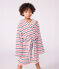 Peignoir enfant en coton éponge à rayures blanc MARSHMALLOW/blanc MULTICO
