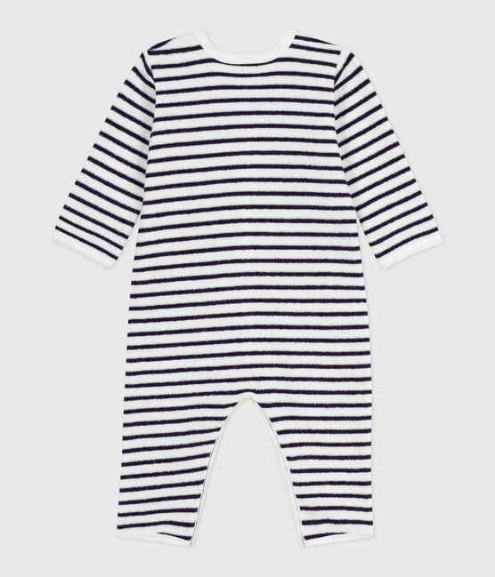 Pyjama bébé en coton sans pieds imprimé rayures bleu MILK/ SOIR