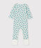 Babypyjama van ribstof wit MARSHMALLOW/wit MULTICO