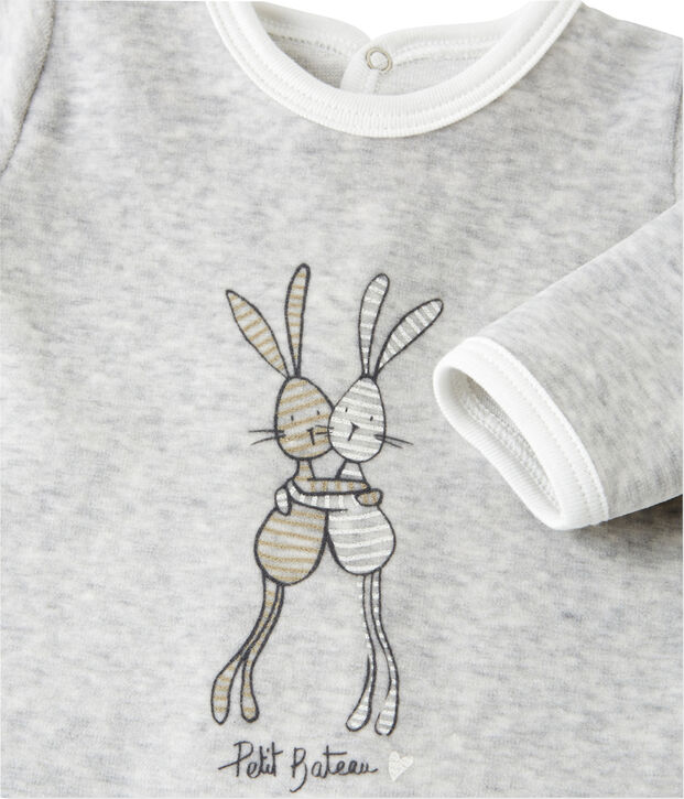 Dors bien b&eacute;b&eacute; mixte en bouclette velours gris