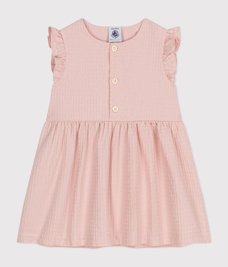 Robe sans manche en coton fa&ccedil;onn&eacute; b&eacute;b&eacute; rose