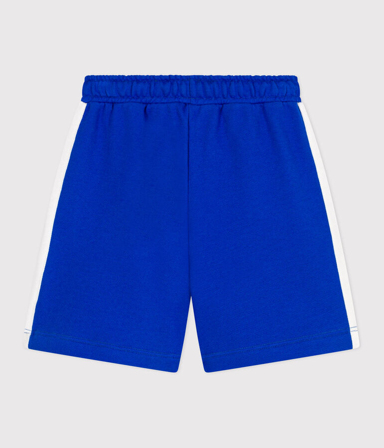 Bermuda short enfant en coton uni bleu