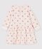 Robe manches longues en molleton bébé fille rose FLEUR/blanc MULTICO