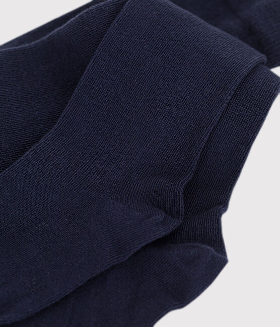 Collant uni en jersey de coton uni enfant bleu SMOKING