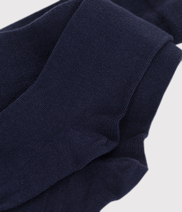 Effen katoenen broekkousen voor kinderen blauw