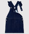 Denim overall-jurk voor meisjes blauw DENIM BLEU FONCE