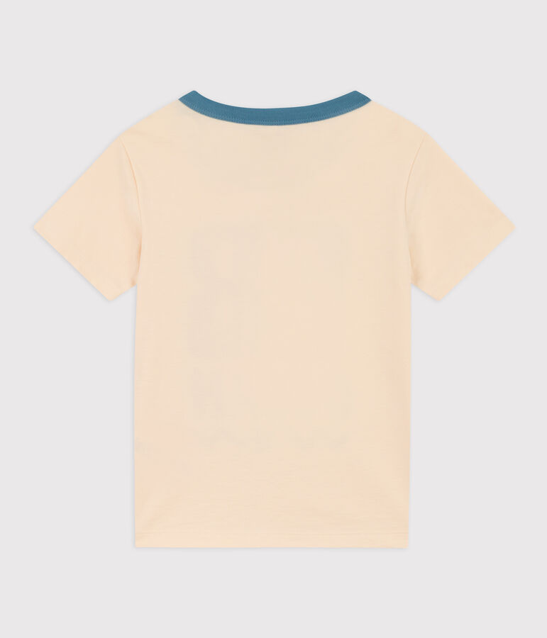 Tee-shirt manches courtes en coton enfant gar&ccedil;on &eacute;cru/multicouleur