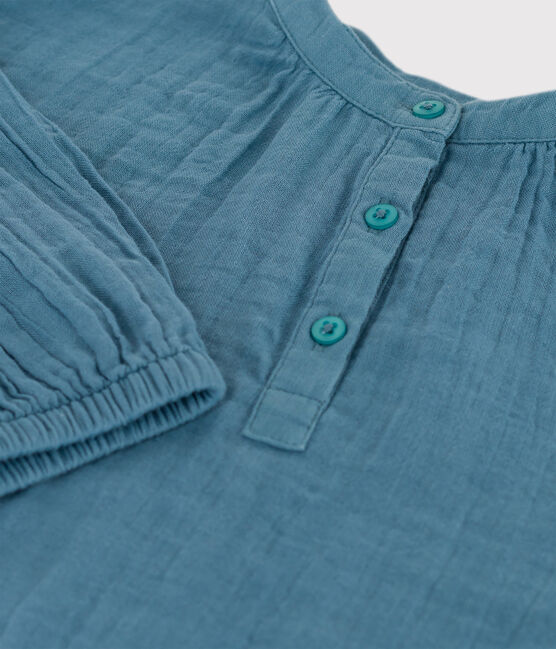 Blouse in biokatoenen materiaal voor meisjes blauw ROVER