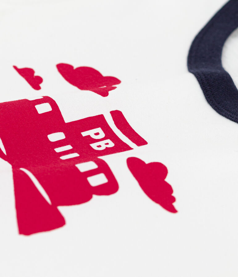 Katoenen T-shirt met korte mouwen voor jongens wit