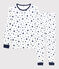 Pyjama étoiles garçon/fille en coton blanc MARSHMALLOW/bleu MEDIEVAL