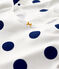 Katoenen Damesjurk met spaghettibandjes en stippen wit MARSHMALLOW/blauw MEDIEVAL