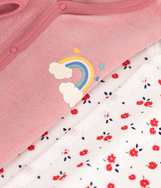 Setje met 2 fluwelen babypyjama's variante 1