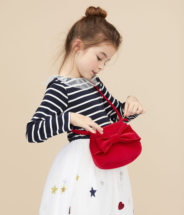 Sac &agrave; main en velours enfant fille rouge TERKUIT
