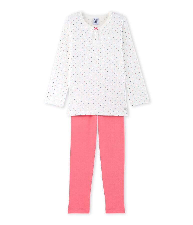 Pyjama fille &agrave; pois blanc LAIT/rouge CARMEN/ MULTICO