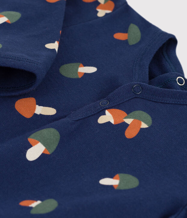 Babypyjama met champignonprint van dubbelzijdige jerseystof blauw/multicouleur