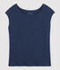 T-shirt en lin uni Femme