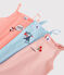 Set van 3 katoenen meisjesshirts met schouderbandjes en Parijs thema variante 1