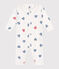 Gestreepte katoenen babypyjama met hartjes en strepen zonder voetjes met kraag  wit MARSHMALLOW/wit MULTICO