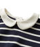 T-shirt fille manches longues rayé bleu SMOKING/beige COQUILLE