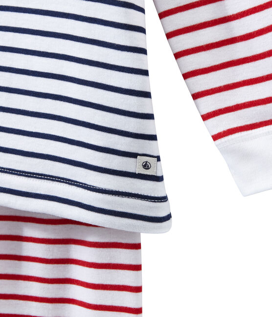 Pyjama garçon rayé blanc ECUME/blanc MULTICO