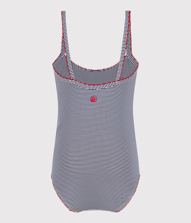 Maillot de bain une pi&egrave;ce enfant &agrave; rayures bleu/blanc