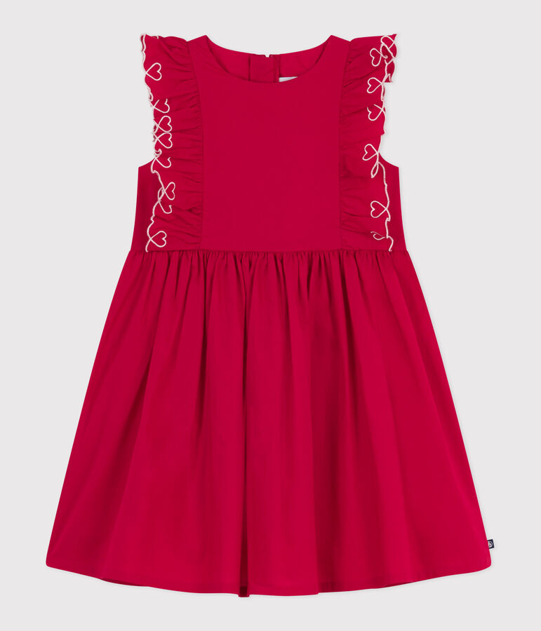 Robe enfant sans manche en coton rouge