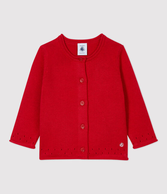 Cardigan van tricot baby. rood TERKUIT