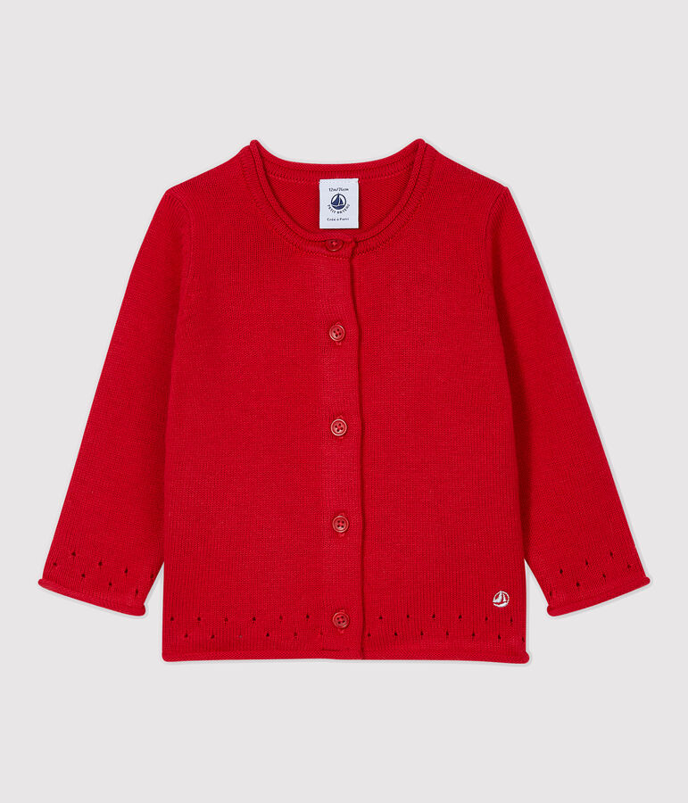 Cardigan van tricot baby. rood