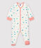 Kleurrijke pyjama met katten voor baby's, van dubbelzijdige jersey wit MARSHMALLOW/wit MULTICO