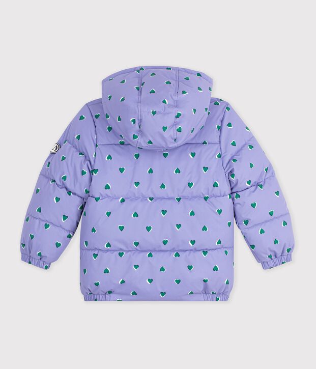 Doudoune enfant imprim&eacute;e c&oelig;urs violet/multicouleur