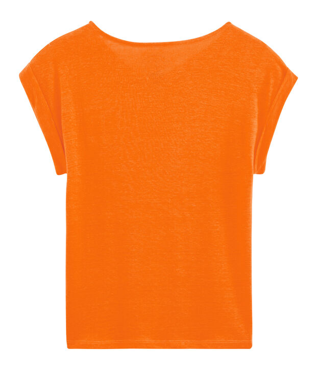 Linnen damesshirt oranje
