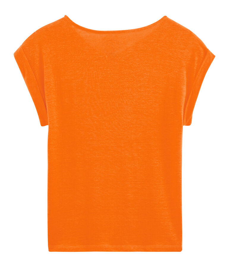 Linnen damesshirt oranje