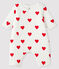 Lang pakje van ribstof met rode hartjes voor baby's wit MARSHMALLOW/rood TERKUIT