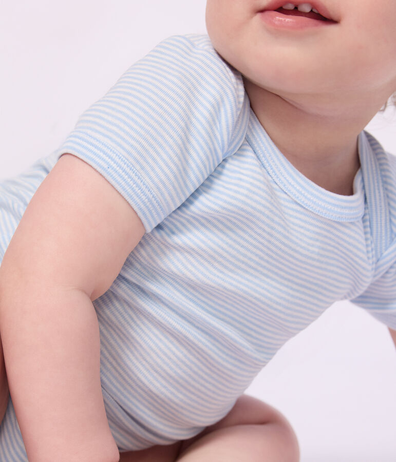 Lot de bodies manches courtes en coton &agrave; rayures b&eacute;b&eacute; multicouleur