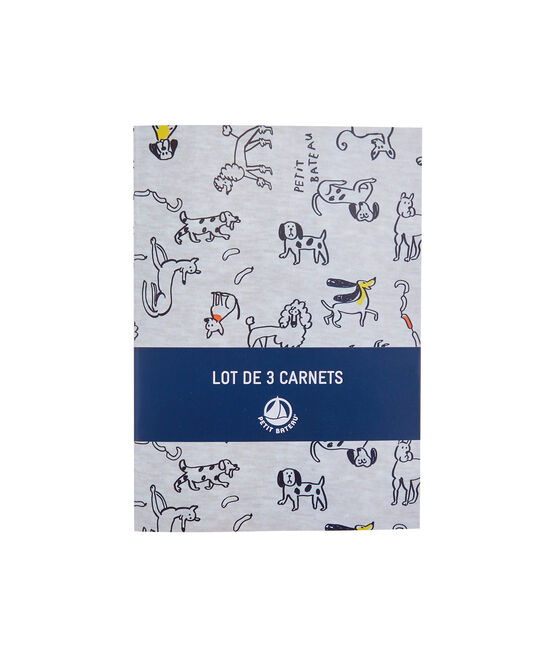 Set van drie schriftjes grijs POUSSIERE/wit MULTICO