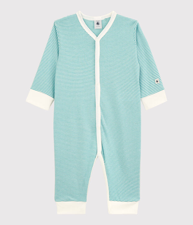 Gestreepte pyjama van katoen en lyocell blauw/wit