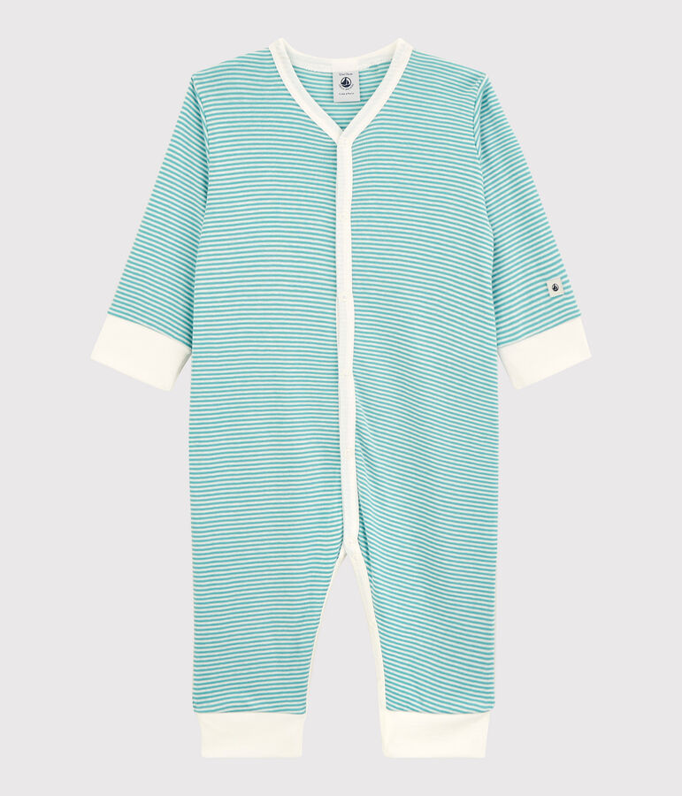 Gestreepte pyjama van katoen en lyocell blauw/wit