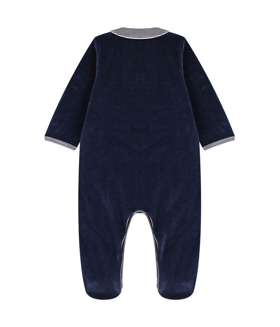 Fluwelen slaappakje met kraag baby blauw SMOKING