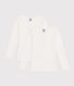 Set van 2 witte T-shirts met lange mouwen voor meisjes