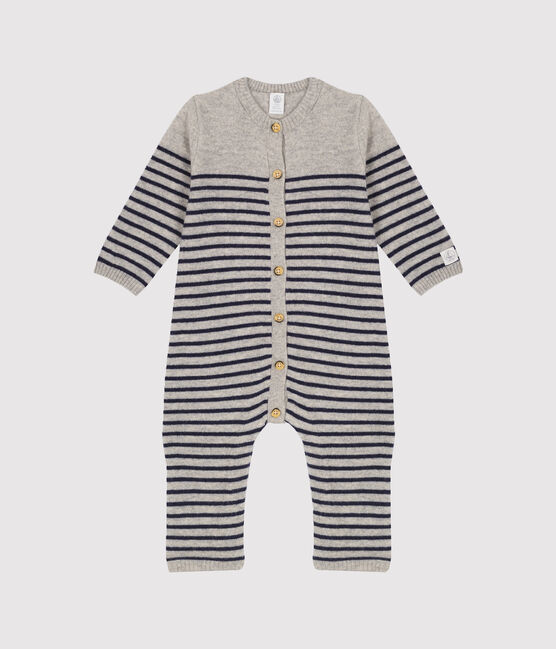 Lang babypakje van 100% kasjmier grijs SUBWAY/blauw SMOKING