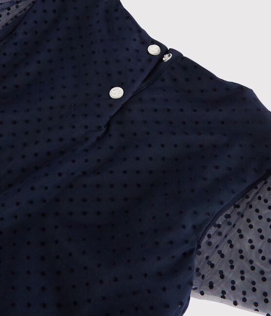 Robe manches courtes enfant fille bleu SMOKING