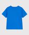 Tee-shirt enfant manches courtes en coton bleu DELPHINIUM