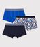 Set van 3 blauwe katoenen boxershorts voor jongens variante 1