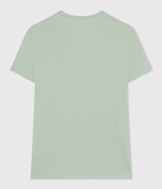 L'Iconique, katoenen T-shirt voor dames met kartelrandje groen HERBIER