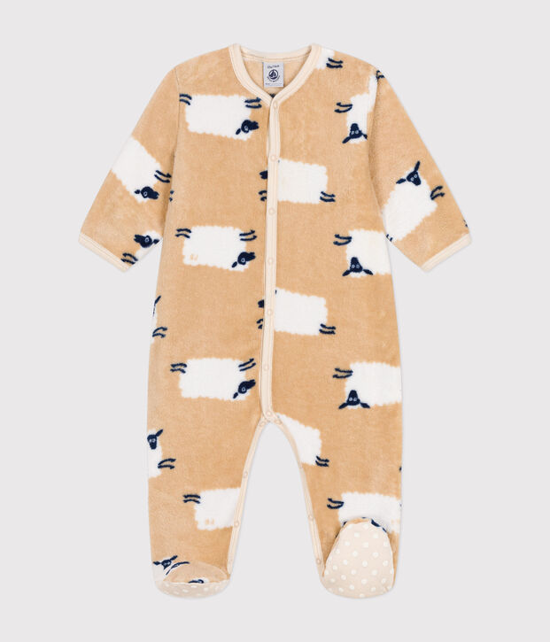 Slaappakje in fleece voor baby's beige/multicouleur