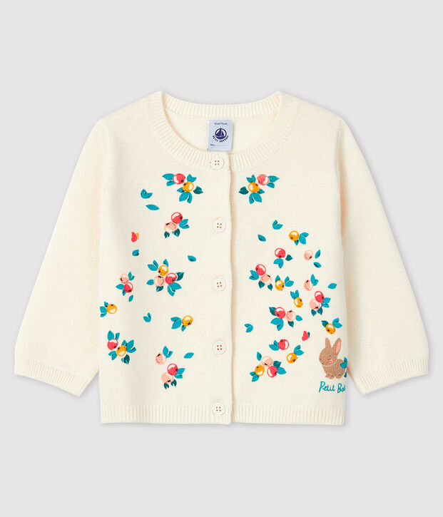 Cardigan met lange mouwen voor baby meisje wit