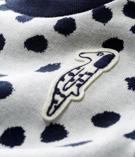 Sweatshirt bébé mixte Jean Jullien blanc MARSHMALLOW/ DOTTIES