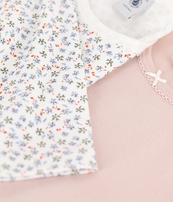 Set van 2 T-shirts in katoen met lange mouwen voor meisjes variante 1