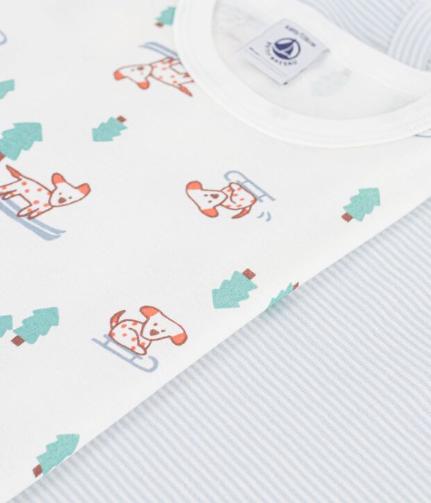Lot de tee-shirts enfant en coton manches courtes imprim&eacute; chiens multicouleur