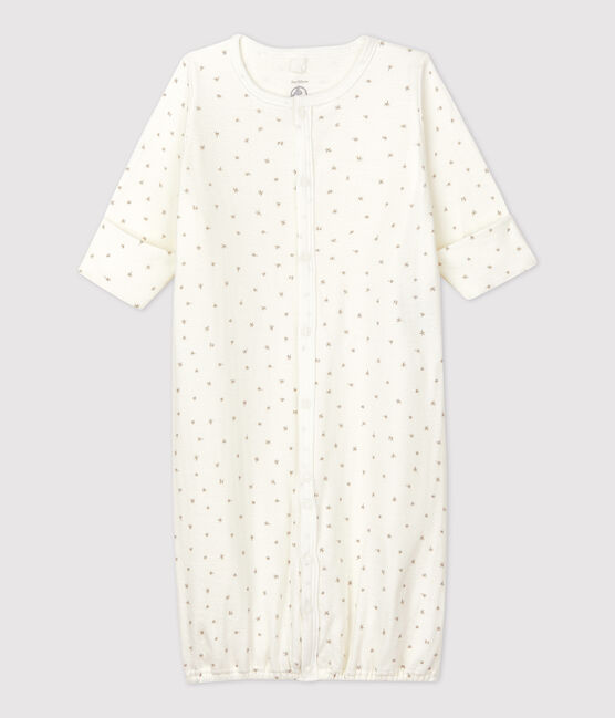 Combinaison bébé en coton biologique blanc MARSHMALLOW/gris GRIS